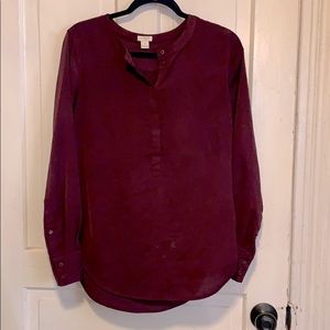 J Crew 1/2 button up blouse